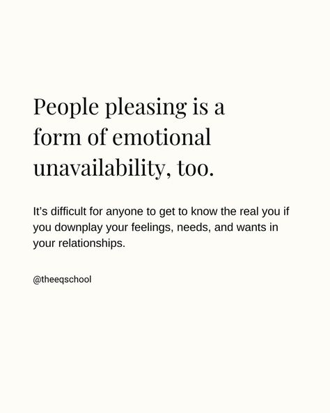 The EQ School | Genny Rumancik (@theeqschool) • Instagram photos and videos Being Passive Aggressive, Emotional Availability, Emotional Unavailability, Level Of Understanding, Emotionally Available, Social Intelligence, People Pleasing, Emotionally Unavailable, Levels Of Understanding