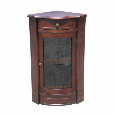 Charlton Home Esquivel Corner Glass Accent Cabinet Corner Glass Cabinet, Short Cabinet, Armoire D'angle, Short Glass, Accent Chests And Cabinets, Beautiful Cabinet, Corner Cabinet, Accent Doors, Accent Cabinet