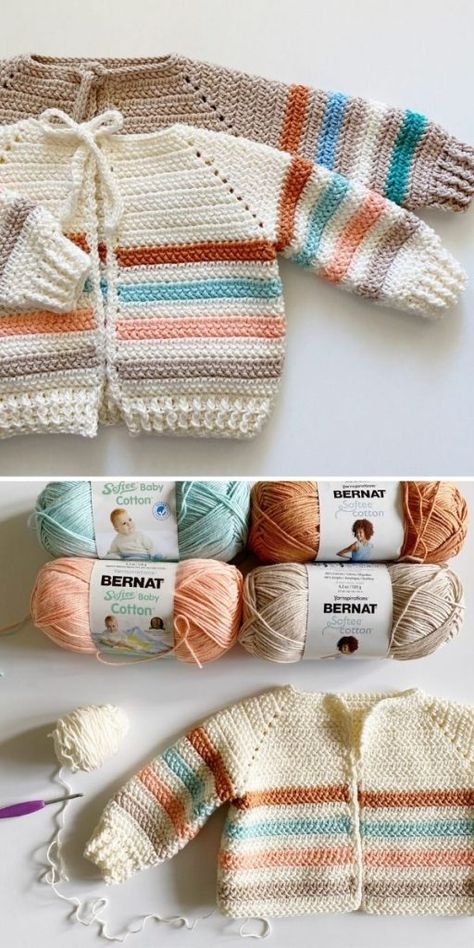 Crochet Baby Vest, Crochet Baby Shrug, Jaket Crochet, Crochet Cardigan Tutorial, Crochet Children, Crochet Baby Sweater Pattern, Newborn Crochet Patterns, Crochet Baby Sweaters, Baby Cardigan Pattern