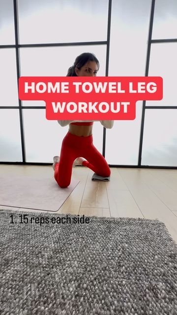 Alexia Clark on Instagram: "Do you workout at home? A hand towel is a staple piece in home workout equipment! Here is a leg workout you can do using a towel. The towel works great on wood or tile floors but if you have carpet try paper plates! Perform 4 rounds of this workout and get ready to be sore! Exercise 1 focuses on your inner thighs Exercise 2 focuses on your hamstrings Exercise 3 focuses on glutes quads and putter thighs. www.Alexia-Clark.com #legslay #homelegworkout #homework In Home Workout, Alexia Clark, Inner Thighs Exercises, Hamstring Workout, Inner Thigh Workout, Workout Equipment, Home Workout Equipment, Thigh Exercises, Floor Workouts