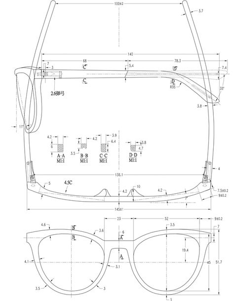 Thirteen's Technical Drawing Sunglasses Design Sketch, Wooden Glasses, Glasses Design, Sunglasses Design, Industrial Design Sketch, Technical Drawings, Wooden Sunglasses, Wood Sunglasses, Cool Glasses