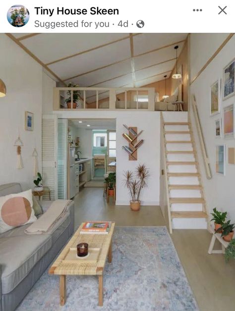 Loft Type House, Apartemen Studio, Tiny Loft, Loft House Design, Aesthetic Interior Design, Tiny House Loft, House Loft, Tiny House Inspiration, Small Loft