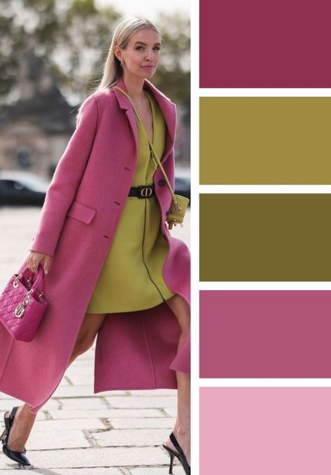 How To Look Expensive, Colour Combinations Fashion, Look Rose, Color Combos Outfit, Color Blocking Outfits, Color Combinations For Clothes, Color Trends Fashion, Pink Coat, Fashion Mistakes