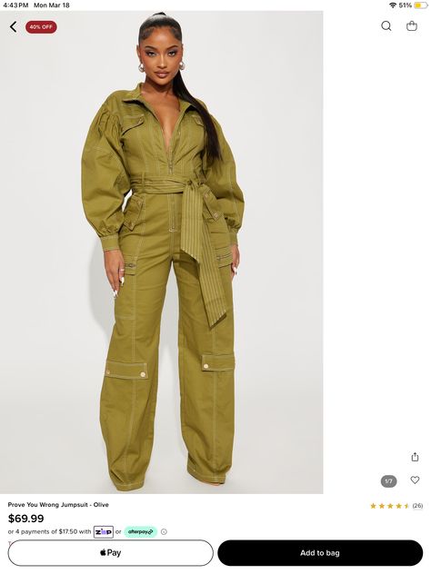 Olive Jumpsuit, Jumpsuit Long Sleeve, Cargo Jumpsuit, Jumpsuit Long, Fall Attire, Fashion Nova Pants, Long Jumpsuits, Curve Dresses, Jumpsuit Fashion