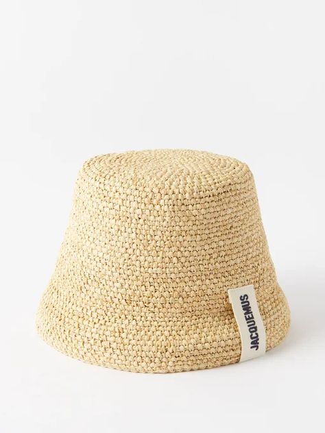 MATCHES: JACQUEMUS Bob raffia bucket hat… Rafia Hat, Capri Summer, Raffia Bucket Hat, Raffia Hat, Pixel Crochet, Canvas Jacket, Sun Hats For Women, Crochet Hat, Beach Wears