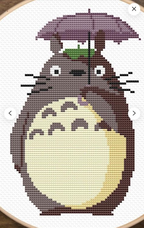 Free Studio Ghibli Cross-stitch Patterns, Cross Stitch Patterns Studio Ghibli, Cross Stitch Totoro, Totoro Embroidery Pattern, Totoro Cross Stitch Pattern, Cross Stitch Ghibli, Studio Ghibli Cross Stitch, Studio Ghibli Pixel Art, Ghibli Cross Stitch