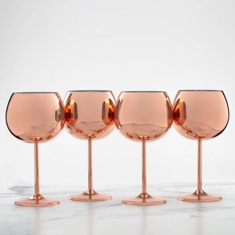 Cheers to this amazing set of 4 stainless steel wine glasses! Enjoy a generous 18 oz of your favorite white, red, or rosé in style with friends using shatter-proof stainless steel wine glasses from Cambridge. Ideal for parties indoors, outdoors, on the patio, or by the poolside! These versatile and durable metal glasses are a fantastic addition to any occasion, ensuring your drink looks chic and stays cool. Luxury Tropical Resort, Loft Style Interior, Royal Kitchen, White Wine Glasses, Metal Glasses, Wine Glass Set, Dreamy Room, Wine Goblets, Wine Accessories