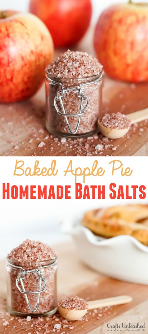 Homemade Bath Salts, Pie Craft, Pie Homemade, Bath Diy, Fall Diys, Salt Scrubs, Bath Salts Diy, Bath Scrubs, Bath Stuff