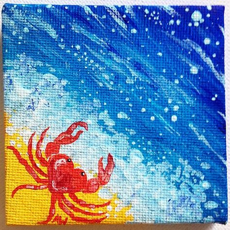 Crab Artwork, Bathroom Painting, Crab Painting, Blue Crabs, Crab Art, Summer Scrapbook, Summer Painting, Painted Shells, My Animal