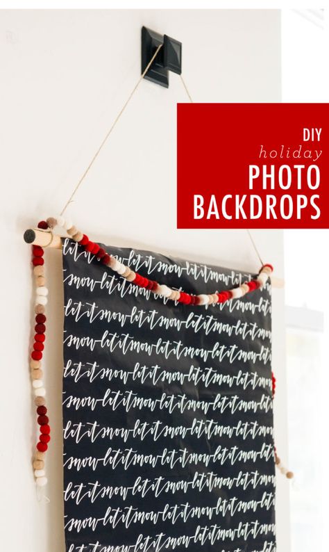 Diy Holiday Backdrop, Christmas Photo Booth Diy, Christmas Backdrops For Photos, Christmas Photo Backdrop Diy, Diy Christmas Photo Backdrop, Wrapping Paper Backdrop, Holiday Party Photo Booth, Diy Scroll, Diy Christmas Backdrop