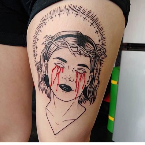 Tattoo based off of Sabrina from the Netflix series done by @babybitchtattoos at enlighten ink studio in east ridge Tennessee Sabrina Tattoo, Pirate Girl Tattoos, Sabrina The Teenage Witch, Witch Tattoo, Tattoos Geometric, Sabrina Spellman, Traditional Tattoo Art, Halloween Tattoos, Abstract Tattoo