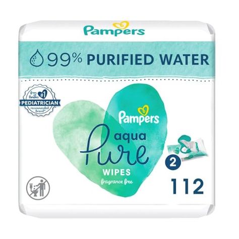 112 Count, 99% Water, Hypoallergenic, Unscented Pampers Wipes, Baby Wipe Warmer, Water Wipes, Skin Aqua, Wipe Warmer, Baby Bottoms, Pop Top, Wet Wipes, Baby Protection