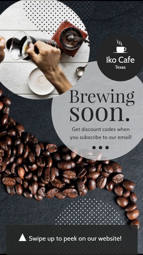 Coffee shop/cafe announcement coming soon Instagram Story template Coffee Poster Design, Instagram Story Ads, Cafe Posters, Restaurant Poster, Bookstore Cafe, Trending Topic, Creative Coffee, Simple Designs To Draw, Food Graphic Design