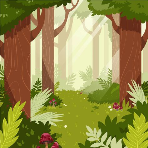 Enchanted Forest Illustration, Stage Illustration, Woods Illustration, Nature Fairy, Wood Illustration, Forest Drawing, Stage Props, Tree Vector, Vector Trees