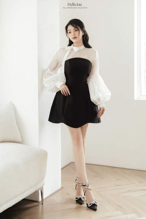 Graduation Dress Korean, Dress Korean Style Simple, Korean Dress Fashion, Dress Minimalist, Collection Ideas, Dress Korean, Woman Suit Fashion, Minimalist Dresses, Pretty Prom Dresses