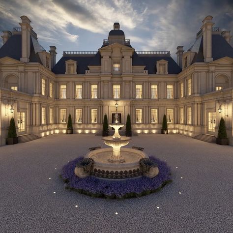 Old Money Hotel Aesthetic, French Chateau Style Homes, Royal Mansion, French Mansion, London Mansion, Old Money House, Castle Exterior, Mansion Exterior, Eksterior Modern