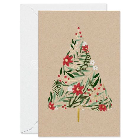 Christmas Tree Christmas Cards, Christmas Cards Elegant, Thank You Christmas Cards, Christmas Thank You Cards, Christmas Watercolor Paintings, Ink Christmas Cards, Cards Of Encouragement, Animal Valentine Cards, Watercolor Holiday Cards