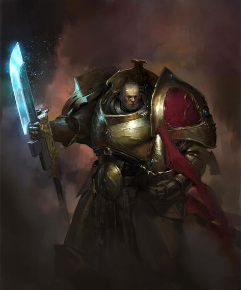 Custodian by Mykyta Vasilchuk (Nikita Vasilchuk | meduzartist | Mykyta Vasylchuk) - 40K Gallery Custodes 40k, Warhammer Marine, Legio Custodes, Sisters Of Silence, Adeptus Custodes, 40k Artwork, Lotr Art, Warhammer 40k Art, Gallery Artwork