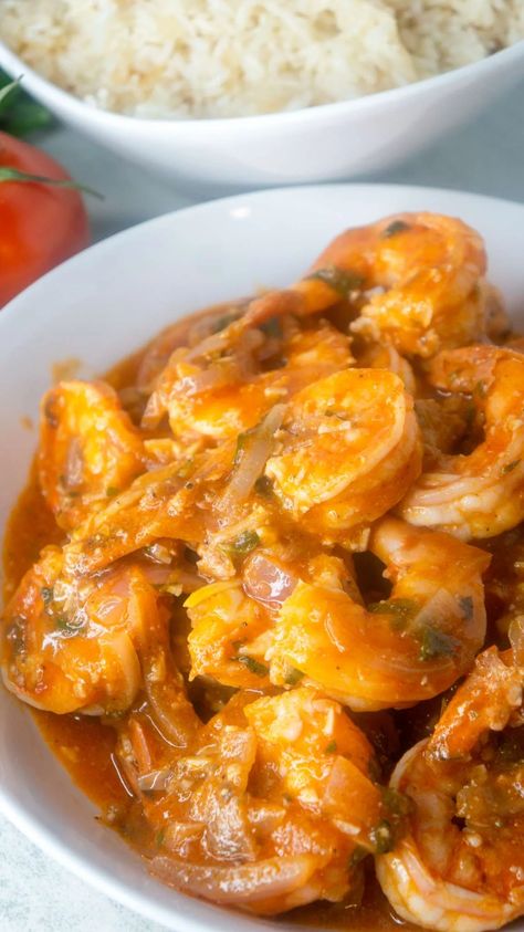 Haitian Creole Shrimp, a delicious recipe | Caribbean Green Living Fish Creole Recipes, Jamaican Shrimp Recipes, Haitian Griot Recipe, Haitian Food Recipes Haiti, Healthy Shrimp Creole Recipe, Kremas Recipe Haitian, Easy Shrimp Creole Recipe, Shrimp Rice Recipe, Haitian Epis Recipe