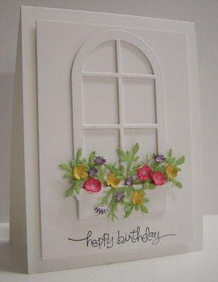 Stamping with Loll: Spring Window Box Memory Box Cards, Spring Window, Window Decorations, Calendar Ideas, Window Cards, Frame Card, Quilling Cards, Pretty Flower, Die Cut Cards