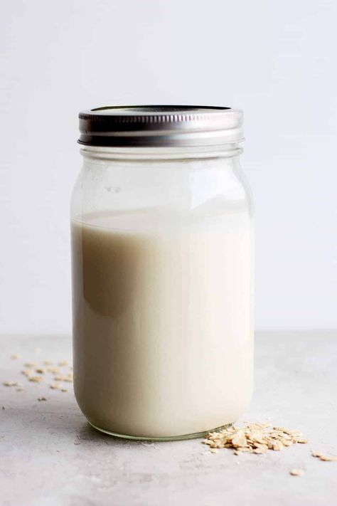 How to Make Oat Milk {2 Ingredients} | FeelGoodFoodie Make Oat Milk, Homemade Oat Milk, Oat Milk Recipe, How To Make Oats, Nut Milk Bag, Chai Tea Latte, Vegan Milk, Dairy Free Milk, Tea Latte