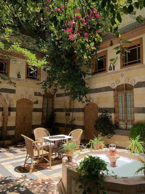 Syrian Culture, Alternative Luxe, Mediterranean Aesthetic, Courtyard House, Mediterranean Homes, Dream Apartment, Love Always, Dream House Exterior, Amman