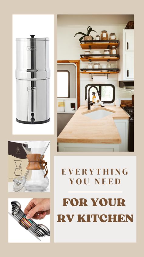 Your RV space will function so well with these must have items. Be prepared with this list of essentials. RV Renovation | RV Living | RV Remodel | RV ideas | Camping | Glamping | RV Decorating Ideas | RV Hacks | RV Interior | RV before and after | Our Lively Tribe | RV kitchen Rv Bar Ideas, Rv Must Have List, Rv Must Haves, Rv Kitchen Organization, Rv Decorating Ideas, Trailer Inspiration, Skoolie Life, Rv Sink, Rv Decorating