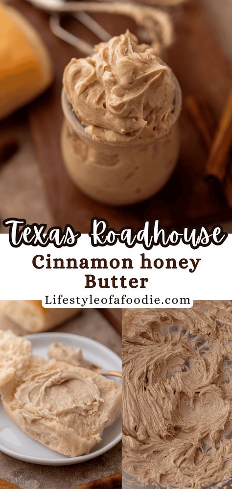 Texas Roadhouse Honey Cinnamon Butter is a sweet, creamy spread perfect for warm rolls. Made with butter, honey, and cinnamon, it adds a comforting, irresistible flavor. Make Honey Butter, Homemade Honey Cinnamon Butter, Honey Butter Recipe Easy, Honey Cinnamon Butter Recipe, Texas Rhodehouse Butter, Homemade Texas Roadhouse Butter, How To Make Cinnamon Butter, Texas Road House Cinnamon Butter, Texas Roadhouse Honey Butter