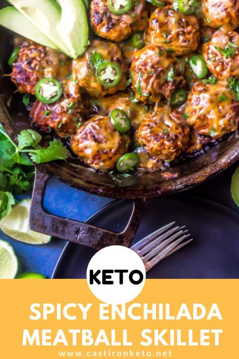 Enchilada Meatballs, Meatball Skillet, Keto Approved Foods, Keto Diet Breakfast, Boiled Egg Diet Plan, One Skillet, Low Carb Appetizers, Mexican Rice, Keto Diet Menu