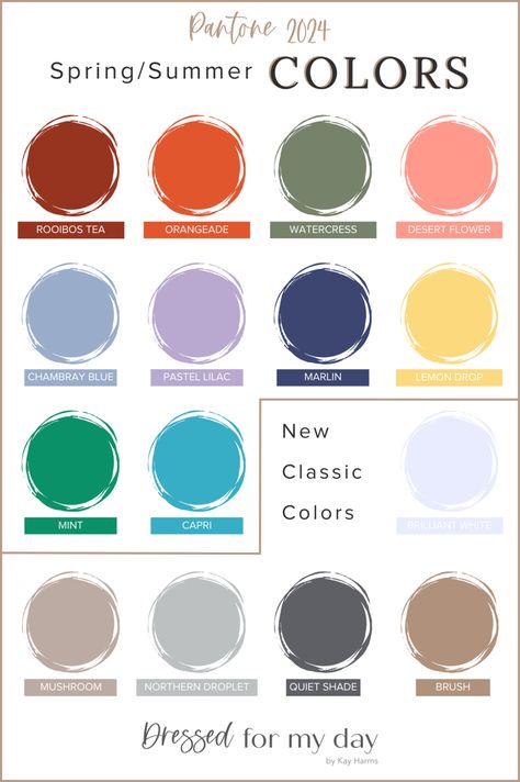 The Trending COLORS of Spring/Summer 2024 - Dressed for My Day Spring Pantone, Summer Color Trends, Trending Colors, Spring Color Palette, Summer Shades, Color Trends Fashion, Summer Color Palette, Spring Summer 2024, Spring Fashion Trends