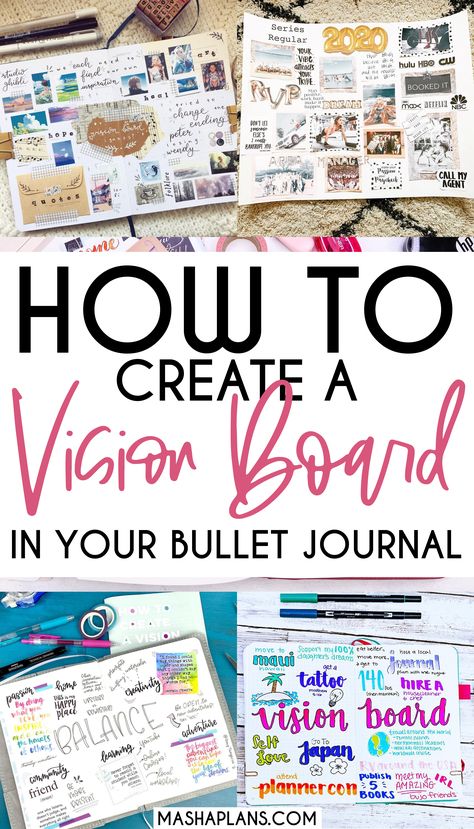 Organisation, Notebook Vision Board Ideas, Vision Journal Pages, Vision Book Ideas Goal Settings, Emotional Vision Board, Vision Board In Planner, New Year Goals Vision Board, Vision Board In Notebook, Vision Board Ideas Journals