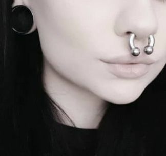 8 Gauge Septum, Gauged Septum Piercing, Stretched Septum Pincher, Stretched Septum Jewelry, Stretched Septum Aesthetic, 0g Septum, Stretched Septum Piercing, 8g Septum, 6g Septum