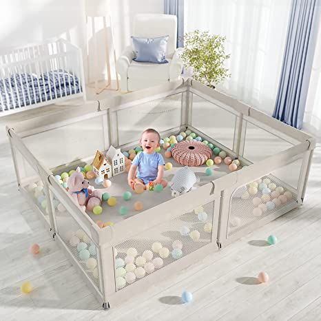 Amazon.com : ZEEBABA Baby Playpen, Playpen for Babies (71x59x27inch), Kids Safe Play Center for Babies and Toddlers, Extra Large Playpen, Baby Playpen Fence Gives Mommy a Break : Baby Large Playpen, Kids Activity Center, Playpen Baby, Baby Play Yard, Play Pen, Baby Playpen, Baby Mat, Activity Center, Play Yard