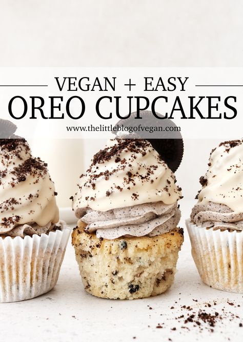 Vegan Wedding Cupcakes, Vegan Cookies And Cream Cupcakes, Vegan Protein Cupcakes, Pretty Vegan Desserts, Raw Vegan Cupcakes, Healthy Vegan Cupcakes, Vegan Oreo Recipes, Best Vegan Cupcake Recipe, Non Dairy Cupcakes