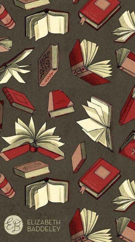 Book iPhone Wallpaper Books Flying, Book Background, Marjolein Bastin, Book Wallpaper, Red Books, Altered Books, I Love Books, Tim Burton, Book Illustration