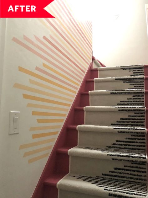 Tudor Hallway, Hallway Mural Ideas, Stairway Paint Ideas, Stairway Mural, Staircase Redo, Stairs Remodel, Beautiful Staircases, 1940s Bungalow, Stairway Ideas