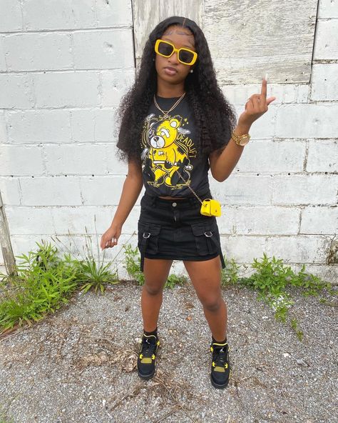 Candy Dunks, Drip Clothing, Black Cheerleaders, Girls Streetwear, Fly Outfit, Cute Birthday Outfits, Cute Skirt Outfits, Fasion Outfits, Stylish Summer Outfits