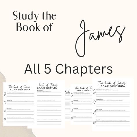 Printable James Bible Study James Bible Study Free Printable, James Chapter 1, James Bible Study, Soap Journal, Bible Study James, Study Your Bible, The Book Of James, Write The Vision, Book Of James