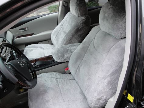 Gray And Black Interior, Car Necessities, Sheepskin Car Seat Covers, Pink Car Accessories, Cool Car Accessories, Gray Accessories, Light Grey Color, Car Head, Sheep Skin