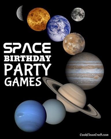 Party Games for a Space-Themed Kids Birthday Party - great ideas for boys and girls! Space Birthday Party Games, Planet Party, Girls Party Games, Galaxy Party, Alien Party, Astronaut Party, Space Theme Party, Outer Space Party, Party Themes For Boys