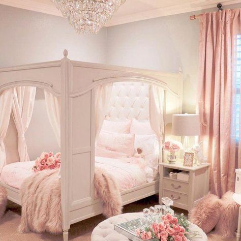 Carriage Bed, Girl Bedrooms, Teen Girl Bedroom, Bedroom Decor Design, Modern Bedroom Design, Bedroom Layouts, Awesome Bedrooms, Style At Home