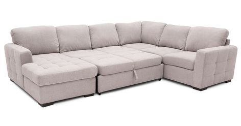 Shop the Caruso Sleeper Sectional Couch From TikTok | POPSUGAR Home Moveable Sectional Couch, Best Sleeper Sectional Sofa, Pullout Sectional Couch Sleeper Sofas, Sectional With Pull Out Bed, Sectional Bed Couch, Pull Out Sectional Couch, Tiktok Couch, Pull Out Sectional, Sectional Bed