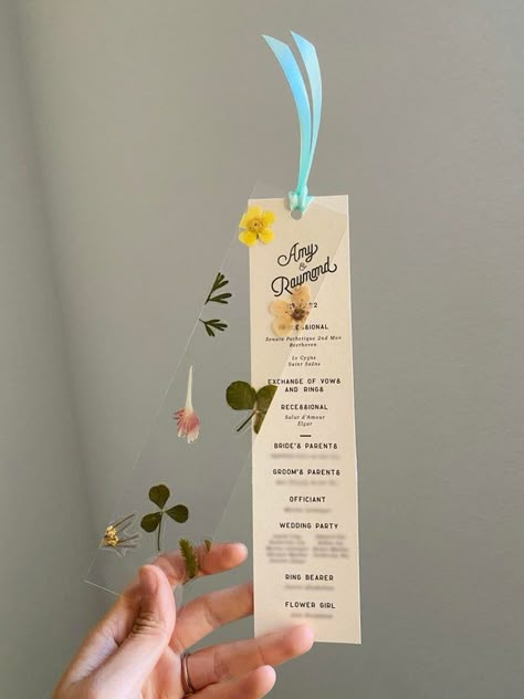 Wedding Program Bookmark, Book Mark Wedding Favors, Bookmark Wedding Invitations, Bookmark Wedding Favors, Bookmark Invitation, Pressed Flower Wedding Invitations, Wedding Bookmark, Space Mural, Pressed Flower Bookmark