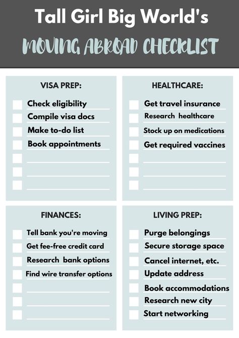 Moving to another country is more complicated than it initially seems. Here's a moving abroad checklist to ensure you have a stress-free move! Checklist For Moving Abroad, Moving Out Of The Country Checklist, Moving To Abroad, Moving To Another Country Packing List, Moving Abroad Tips, Moving To Uk Checklist, Moving To Canada Checklist, Move Abroad Checklist, What To Pack When Moving Abroad