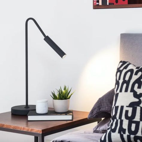 Adjustable Bedside Lamp, Minimal Bedside Lamp, Side Bed Lamps, Bedside Reading Lamp, Reading Lights Bedside, Bed Lamp Ideas, Bed Side Lamps Ideas, Reading Lamps Bedroom, Over Bed Lighting