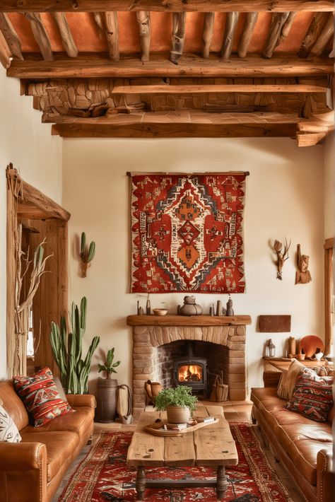 Desert Southwest Home Decor, Arizona Home Interior, Southwestern Decorating Living Room, Santa Fe Living Room, Minimalist Southwest Decor, Southwestern Living Room Ideas, Vintage Kitchen Decor Ideas, Santa Fe Style Decor, Southwestern Interior Design