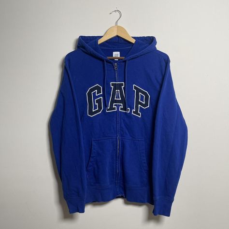 Vintage Blue GAP Zip-Up Hoodie. No rips or stains.... - Depop Blue Zip Up, Fits Clothes, School Fits, 8th Grade, Funny Clips, Shopping List, Zip Up, Royal Blue, Gap