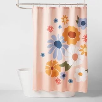 Shower Curtains : Target Shark Shower Curtain, Shower Curtain Blue, Beach Backdrop, Pastel Bedroom, Kids Shower Curtain, Floral Shower Curtain, Blue Shower Curtains, Flower Shower Curtain, Peach Background