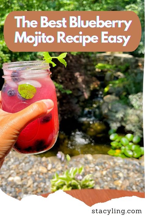 Looking for a beautiful summer cocktail that is simple to prepare and aims to please? Wait until you try this refreshing blueberry mojito recipe that is super easy to make! #summerdrink #summercocktail #mojito #mojitorecipe #mojitorecipeeasy #blueberrymojito #blueberrymojitorecipe #blueberrymojitorecipeeasy #berrydrinks #dinnerpartycocktails Blueberry Mojito Recipe, Easy Mojito Recipe, Mojito Recipe Classic, Carb Friendly Recipes, Mint Drink, Blueberry Mojito, Best Summer Cocktails, Peach Sangria, Perfect Summer Drink