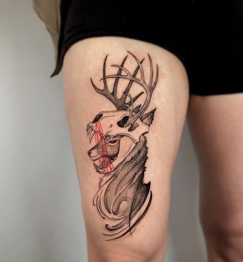 Elk Tattoo, Werewolf Tattoo, Deer Skull Tattoos, Heart Bones, Choose Her, Insect Tattoo, Wicked Tattoos, Deer Tattoo, Skeleton Tattoos